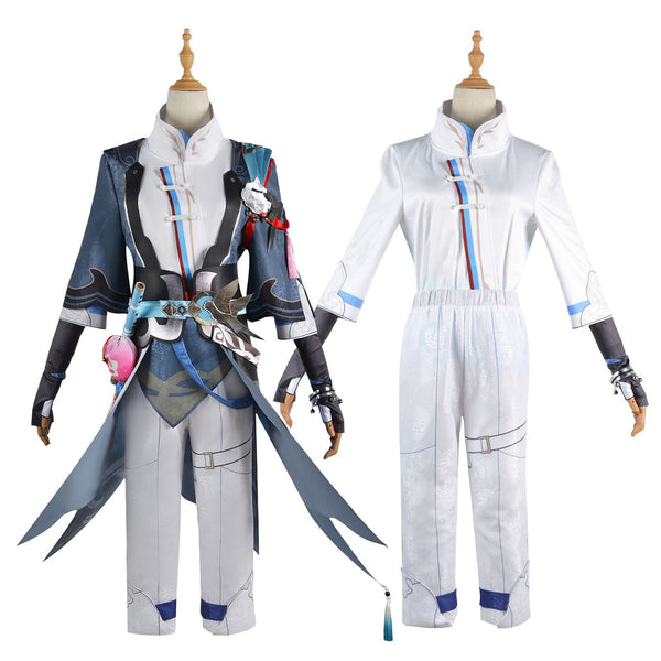 AwwwCos Honkai Star Rail Yanqing Cosplay Costume Mens Sut Jacket Coat Shirt Pants Halloween Outfit Clothes