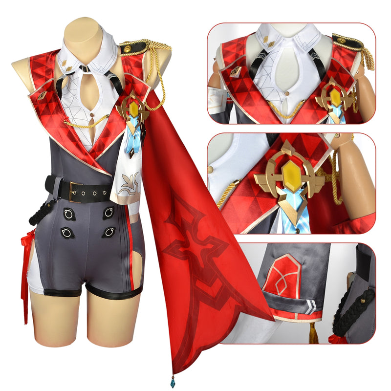 AwwwCos Honkai Star Rail Topaz Cosplay Costume Suit Dress Halloween Outfit Uniform Clothes Wig for Women