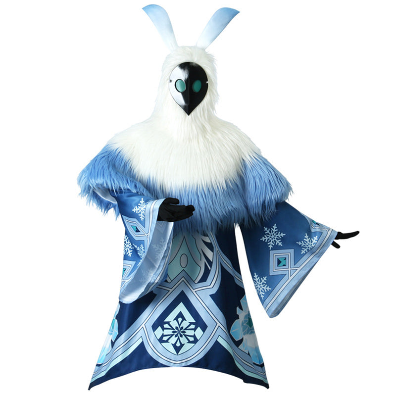 AwwwCos Genshin Impact Abyss Mage Hilichurl Cosplay Costume Suit Dress Halloween Outfit Uniform Robe with Plush Cape Hat Headwear