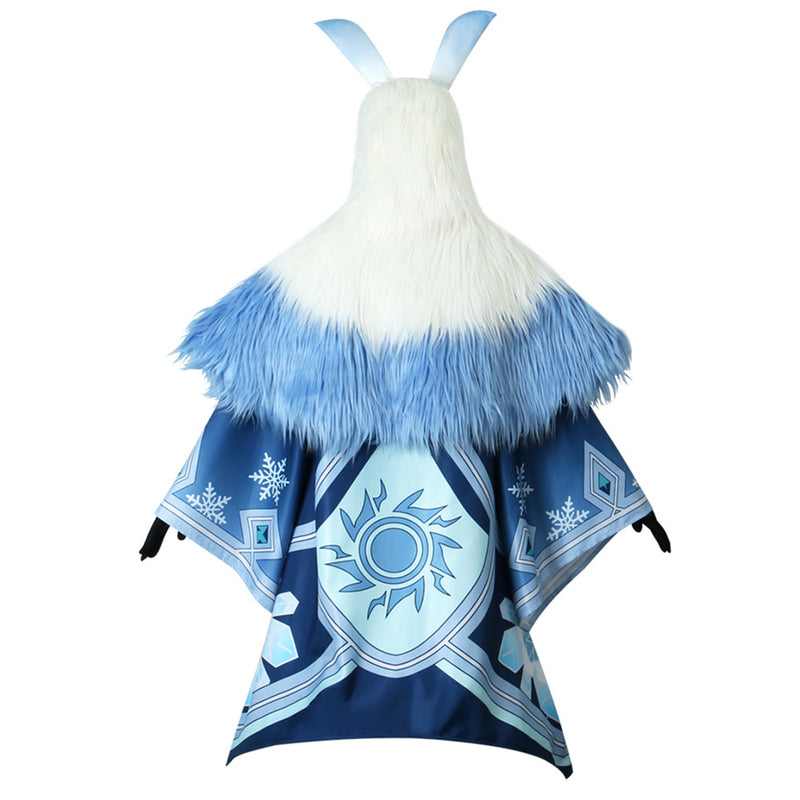 AwwwCos Genshin Impact Abyss Mage Hilichurl Cosplay Costume Suit Dress Halloween Outfit Uniform Robe with Plush Cape Hat Headwear