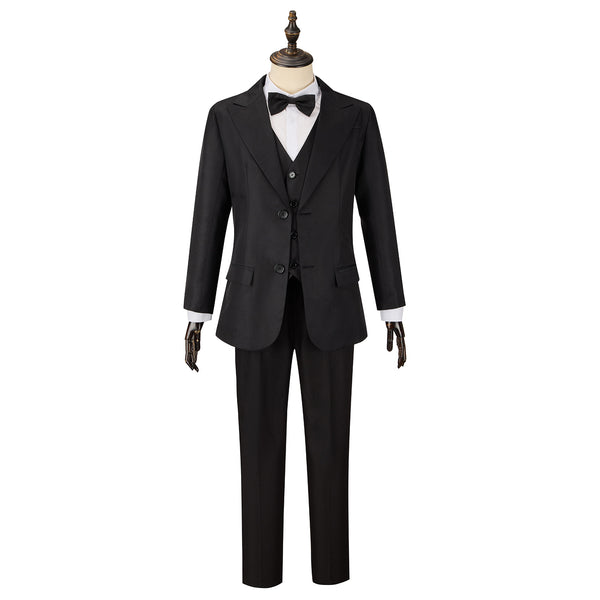 Joker 2 The Joker Black Suit Cosplay Costume Men Uniform Set Bow Tie Evening Gown Outfit