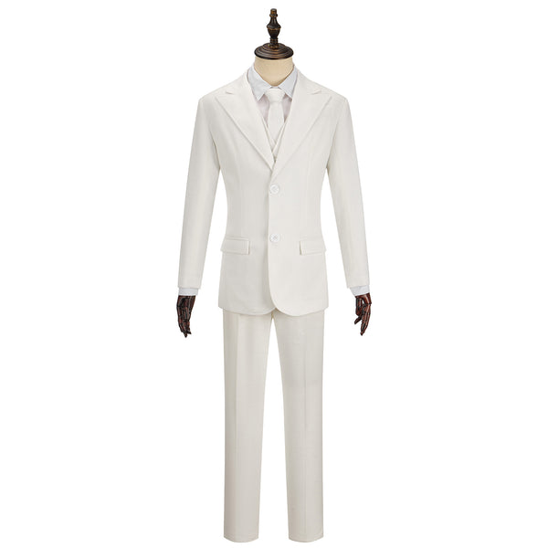 Joker 2 The Joker White Woolen Suit Cosplay Costume Male Gentleman Uniform Halloween Carnival Set