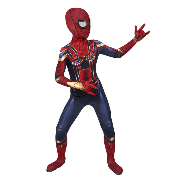 Kid Avengers Endgame Iron Spiderman Peter·Parker Headgear Jumpsuit