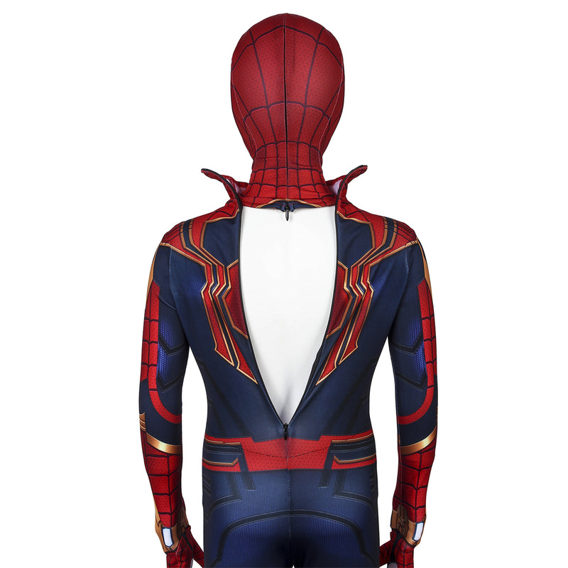 Kid Avengers Endgame Iron Spiderman Peter·Parker Headgear Jumpsuit