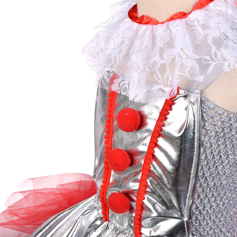 Kid Girl Clown Cosplay Costumes Party Stage Dress Ball Gown