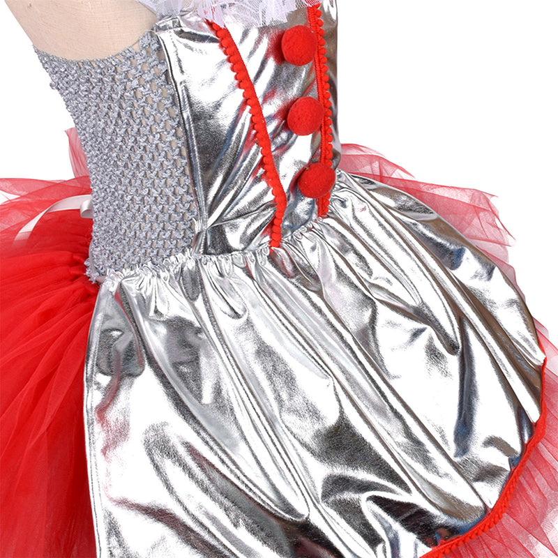 Kid Girl Clown Cosplay Costumes Party Stage Dress Ball Gown