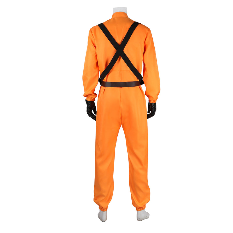 Lethal Company Staff Cosplay Costume Male Orange Jumpsuit Employee Uniform