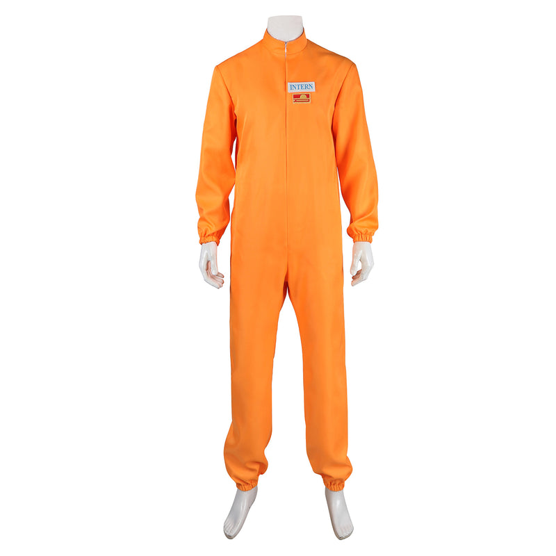 Lethal Company Staff Cosplay Costume Male Orange Jumpsuit Employee Uniform