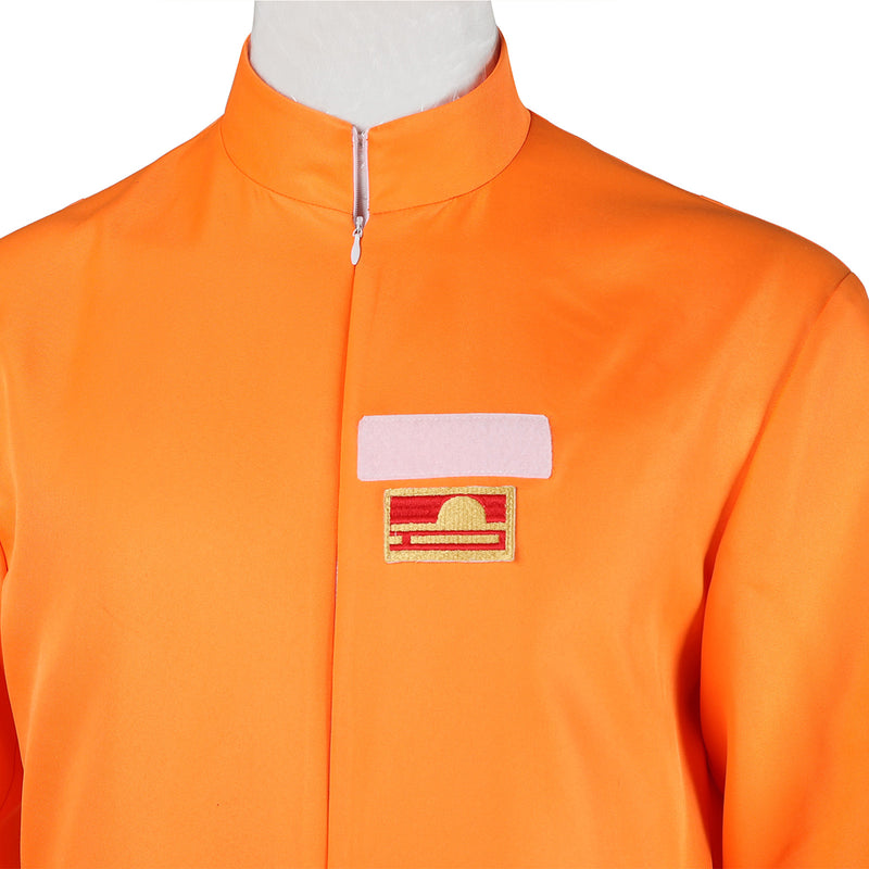 Lethal Company Staff Cosplay Costume Male Orange Jumpsuit Employee Uniform