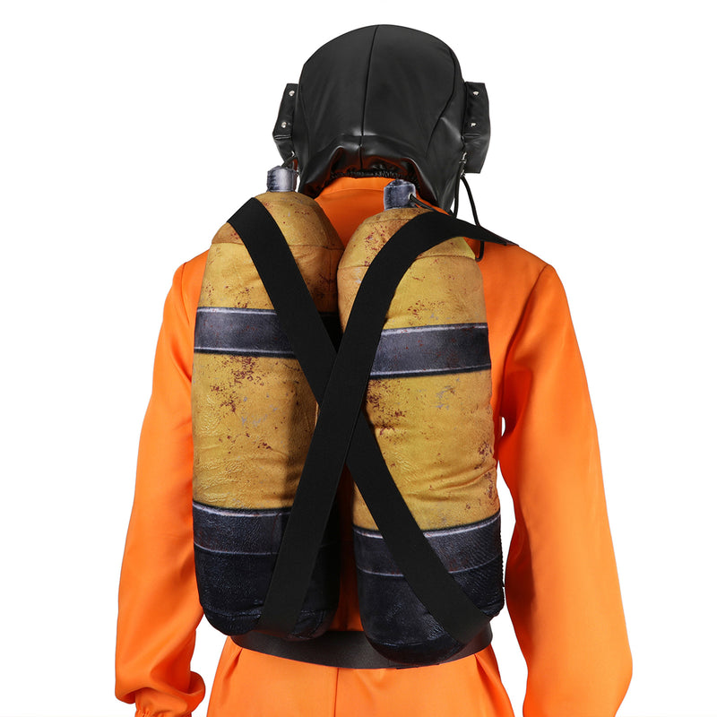 Lethal Company Staff Cosplay Costume Male Orange Jumpsuit Employee Uniform