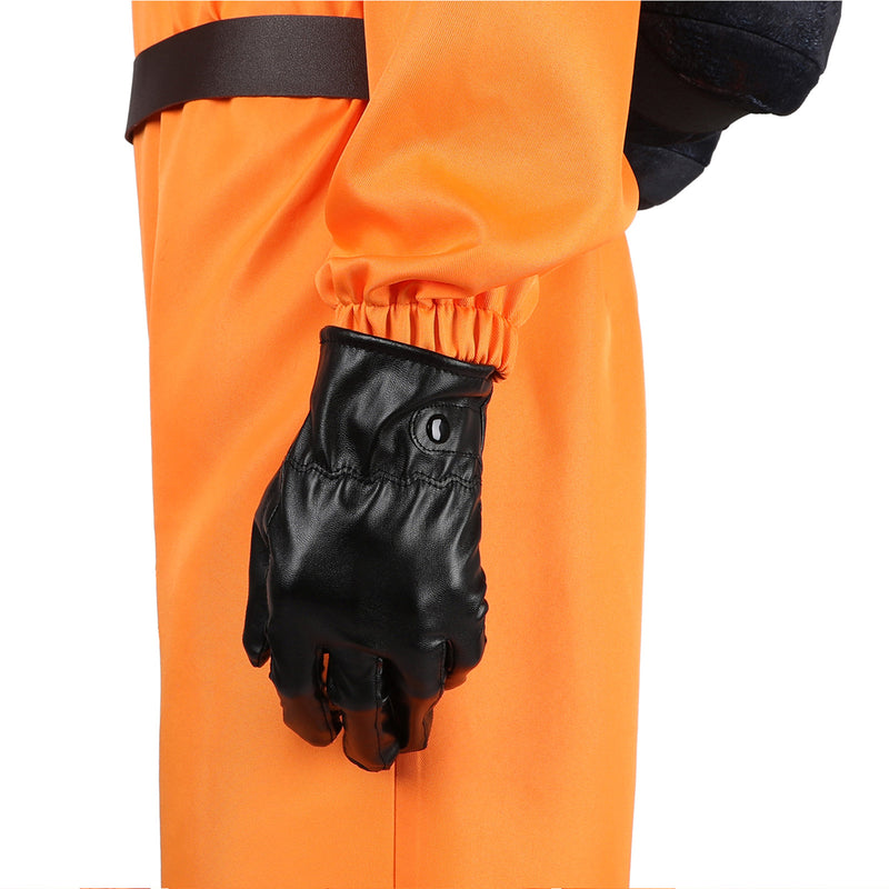 Lethal Company Staff Cosplay Costume Male Orange Jumpsuit Employee Uniform