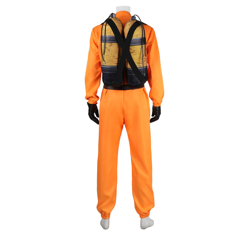 Lethal Company Staff Cosplay Costume Male Orange Jumpsuit Employee Uniform