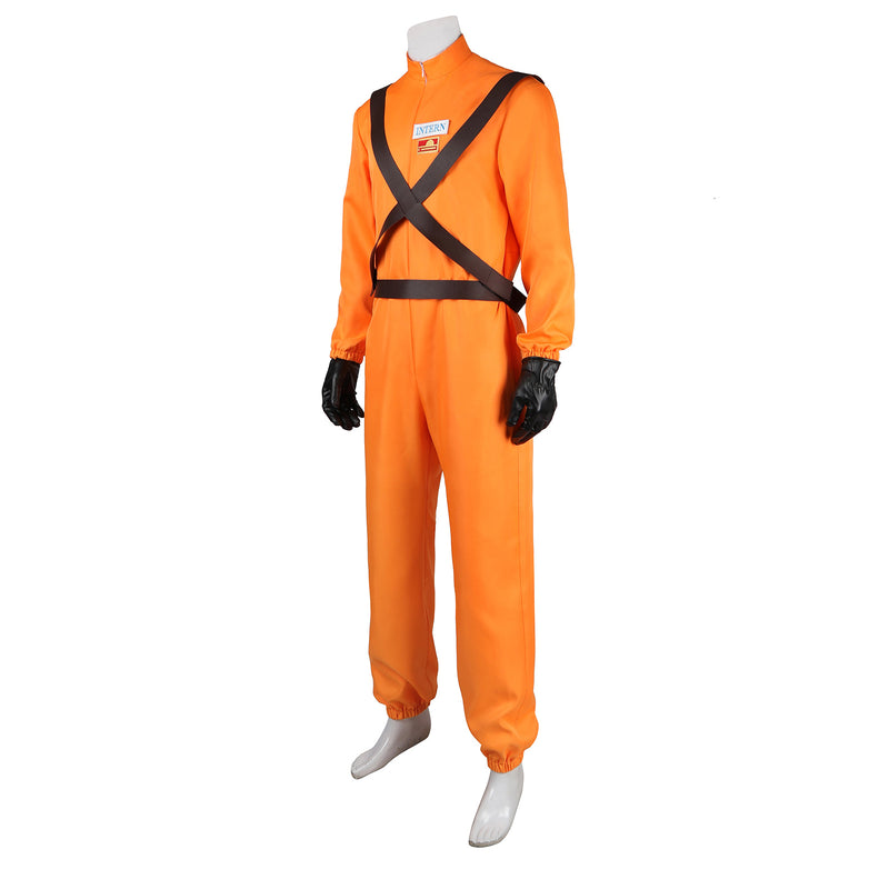 Lethal Company Staff Cosplay Costume Male Orange Jumpsuit Employee Uniform