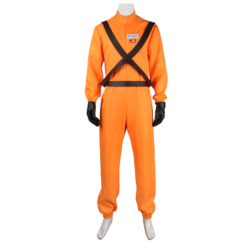 Lethal Company Staff Cosplay Costume Male Orange Jumpsuit Employee Uniform