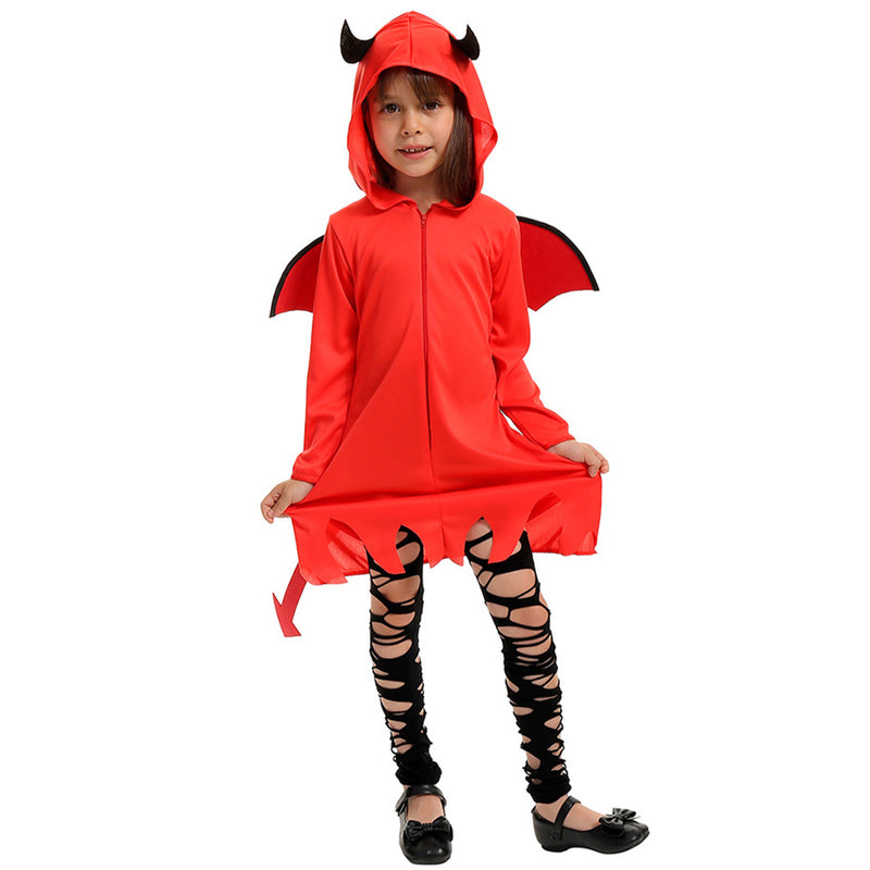 Children Little Devil Satan Cosplay Costume Boy Jumpsuit Halloween Stage Performance Clothing