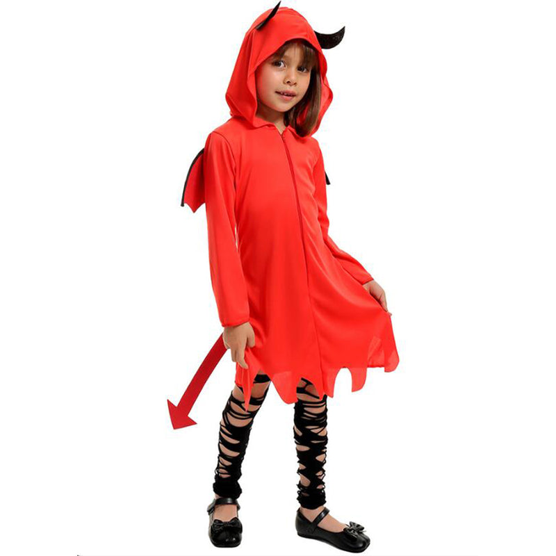 Children Little Devil Satan Cosplay Costume Boy Jumpsuit Halloween Stage Performance Clothing