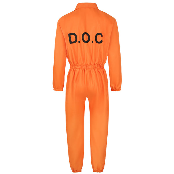 Luigi Cosplay Costume Prison Clothes Orange Jumpsuit