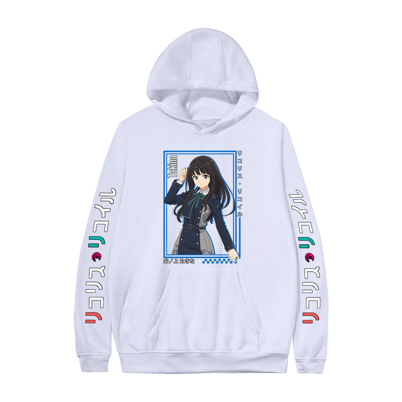 Lycoris Recoil Cosplay Nishikigi Chisato Costume Hoodie Hooded Sweatshirt