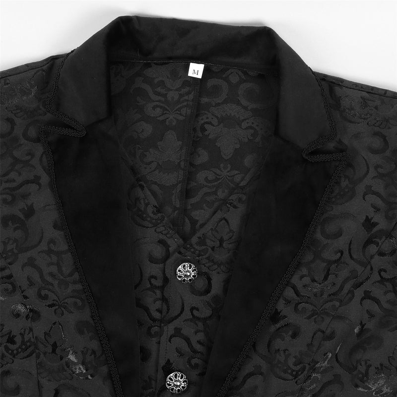 Male Steampunk Victorian Literature Black Dark Pattern Retro Gothic Tuxedo