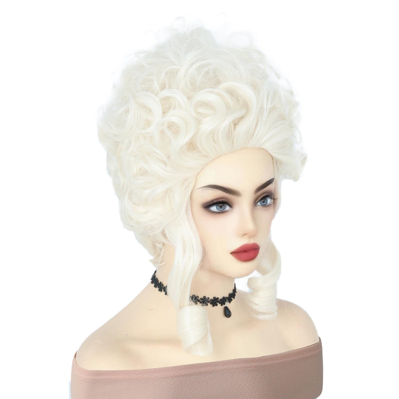 Marie Antoinette Women Vintage Cosplay Wig White Curly Hairpieces