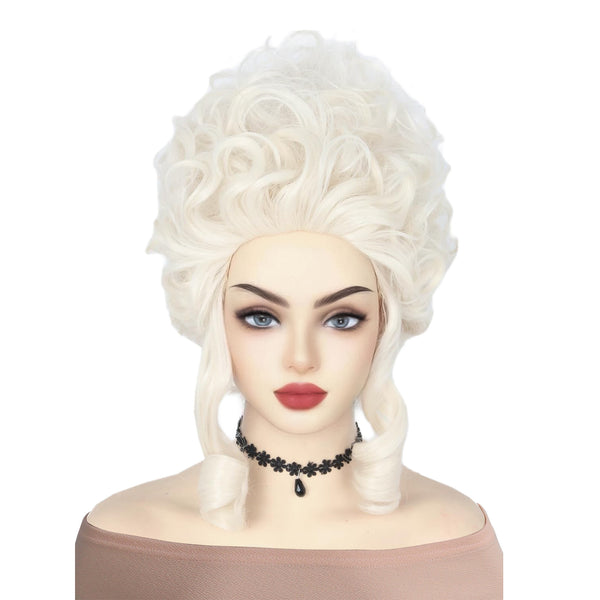 Marie Antoinette Women Vintage Cosplay Wig White Curly Hairpieces