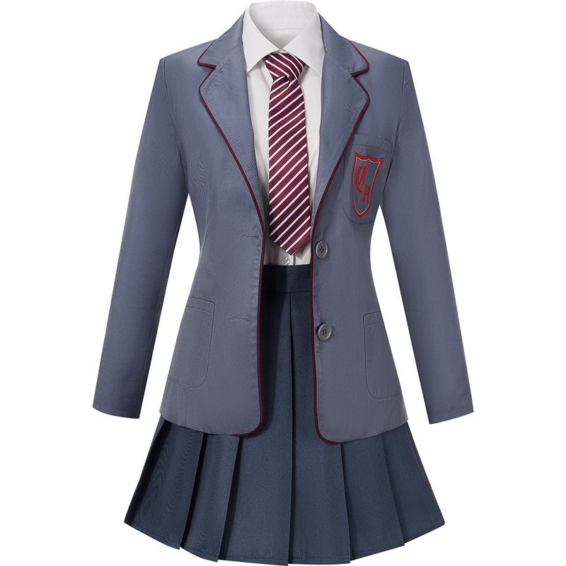 Matilda the Musical Grey School Uniform Girl Strap Short Skirt JK Pleated Dress