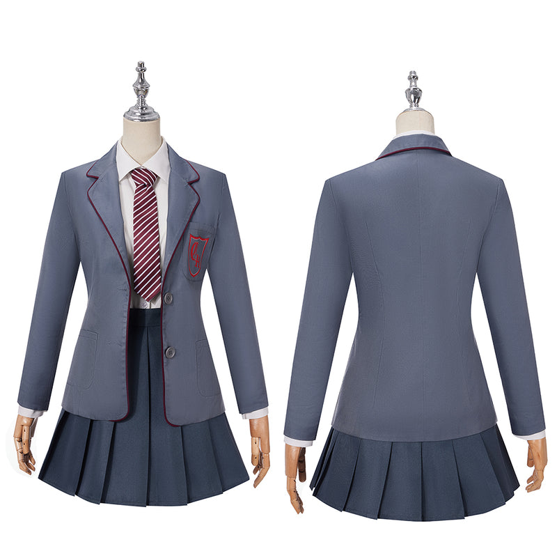 Matilda the Musical Grey School Uniform Girl Strap Short Skirt JK Pleated Dress