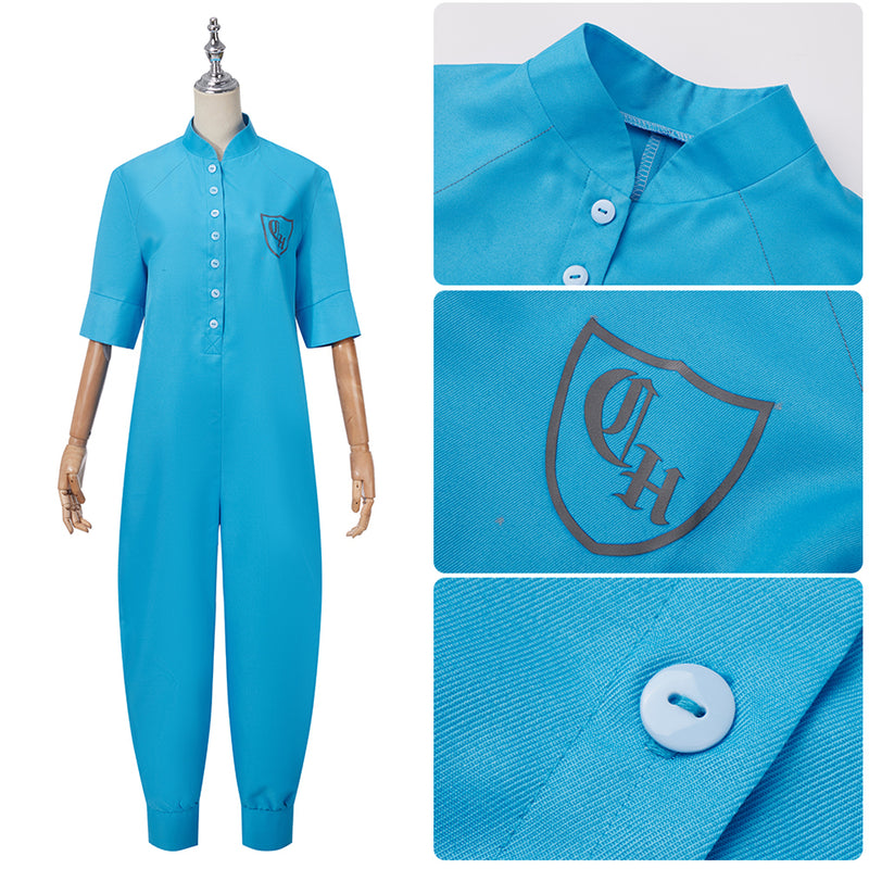 Matilda the Musical White & Blue Jumpsuit Training Apparel Cosplay Costume School Girls Boys Uniform Roald Dahl Women Men Suit