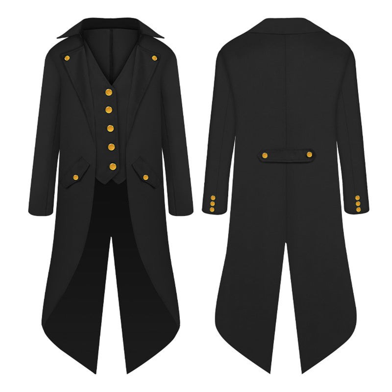 Child Men Gothic Steampunk Tailcoat Renaissance Victorian Coat