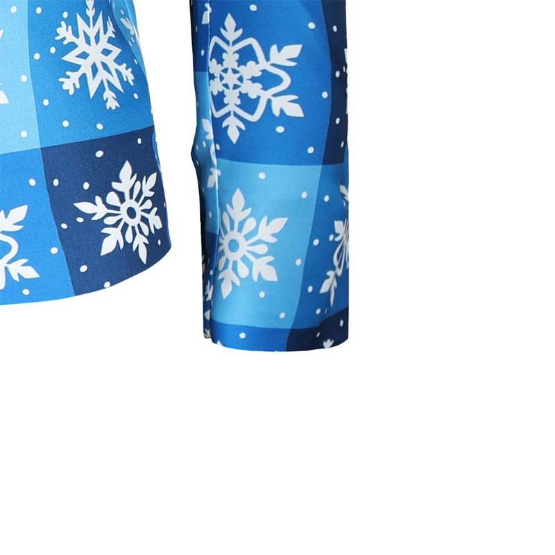 Men Christmas Tree Snowman Printed One Button Xmas Jacket Pants