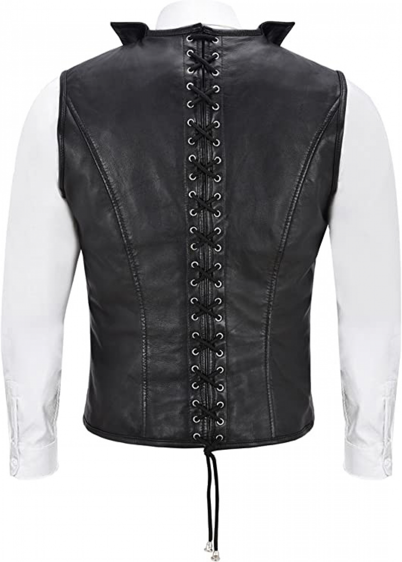 Men Faux Leather Cowboy Motorcycle Riding Club Outdoor Biker Vest