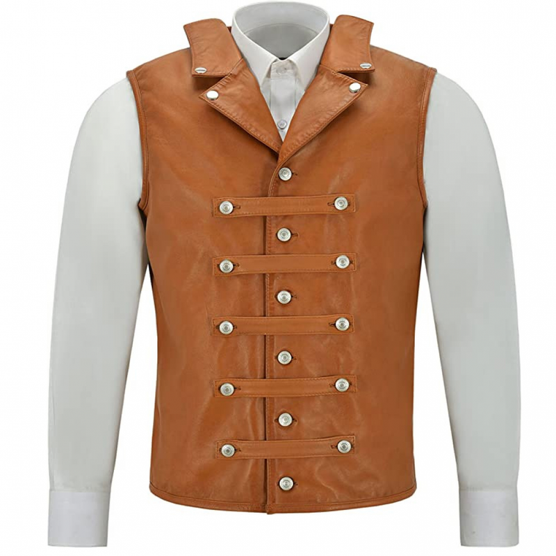 Men Faux Leather Cowboy Motorcycle Riding Club Outdoor Biker Vest