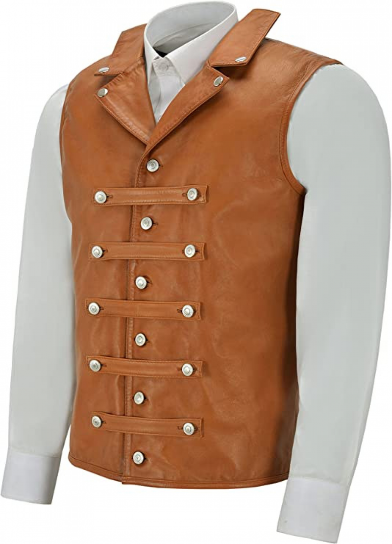 Men Faux Leather Cowboy Motorcycle Riding Club Outdoor Biker Vest