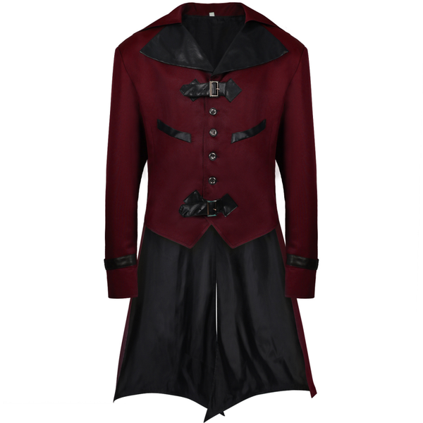 Men Gothic Steampunk Jacket Vintage Tailcoat Renaissance Frock Trench