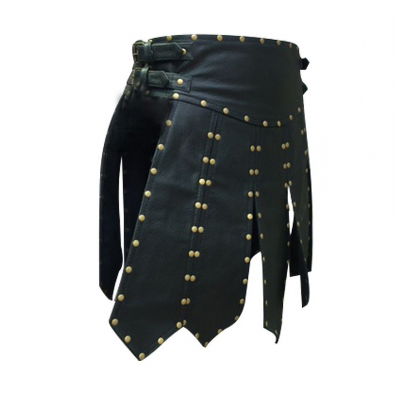 Men Leather Roman Gladiator Armor Spartan Warrior Cosplay Costume Skirt