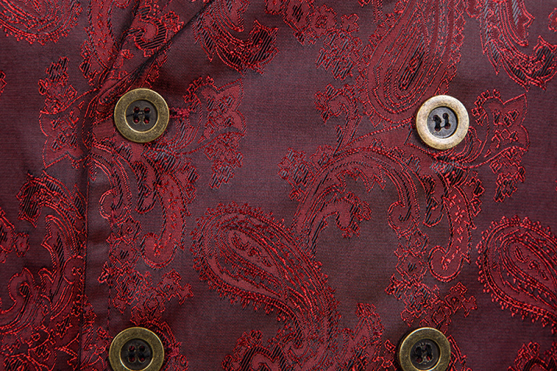 Men Paisley Jacquard Brocade Vest Steampunk Sleeveless Waistcoat