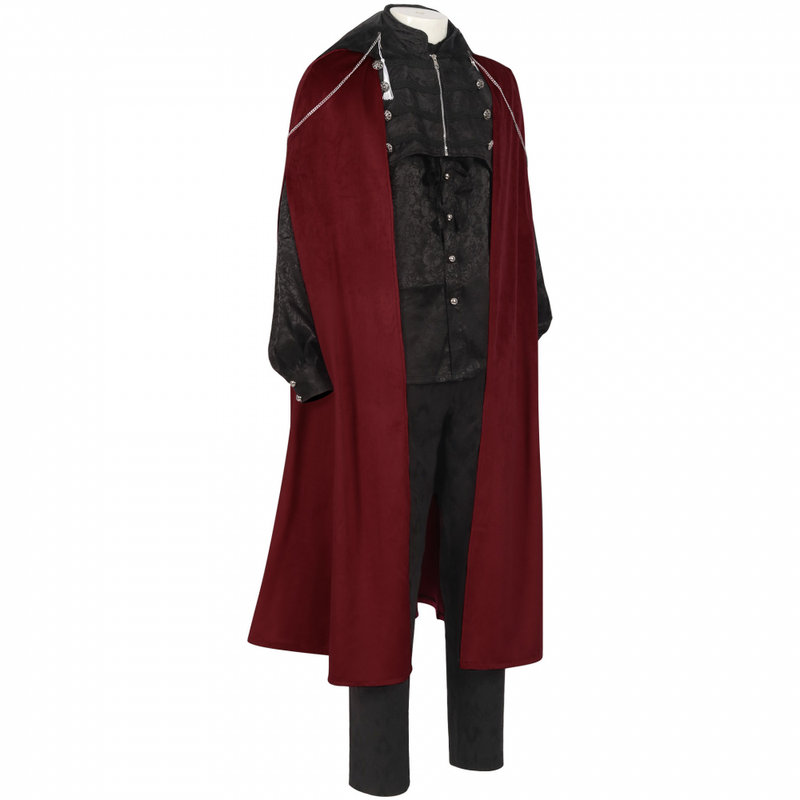 Men Renaissance Medieval Shirt Cloak Pants Victorian Masquerade Outfit