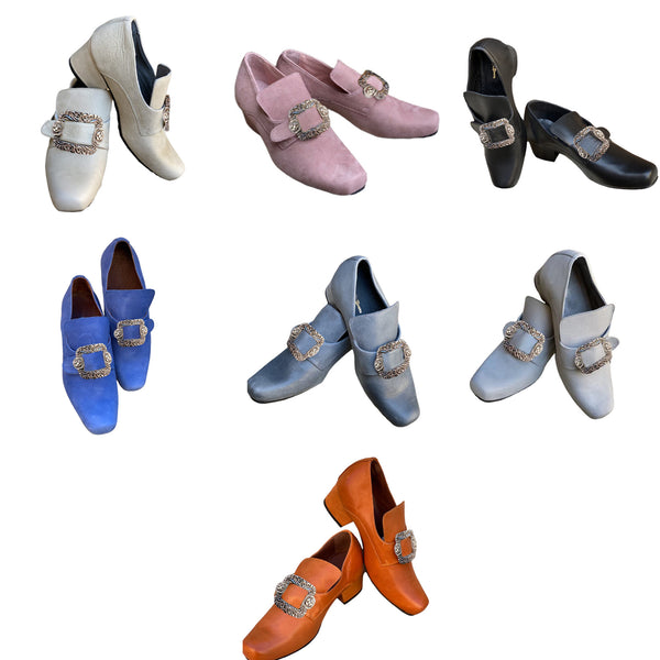 Men Shoes Loafers Shoes with Metal Square Buckle Embellishment