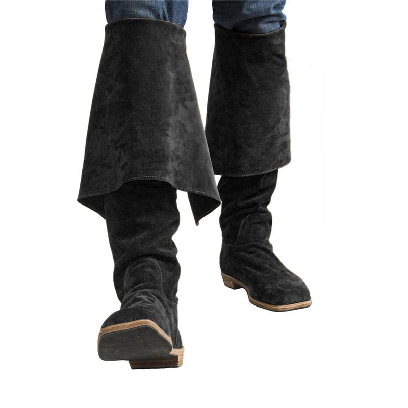 Mens Renaissance Cosplay Knee Length Boots Pirate Viking Shoes