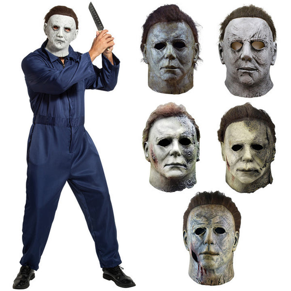 Halloween Michael Myers Cosplay Mask Horror Bloody Killer Demon Latex Helmet