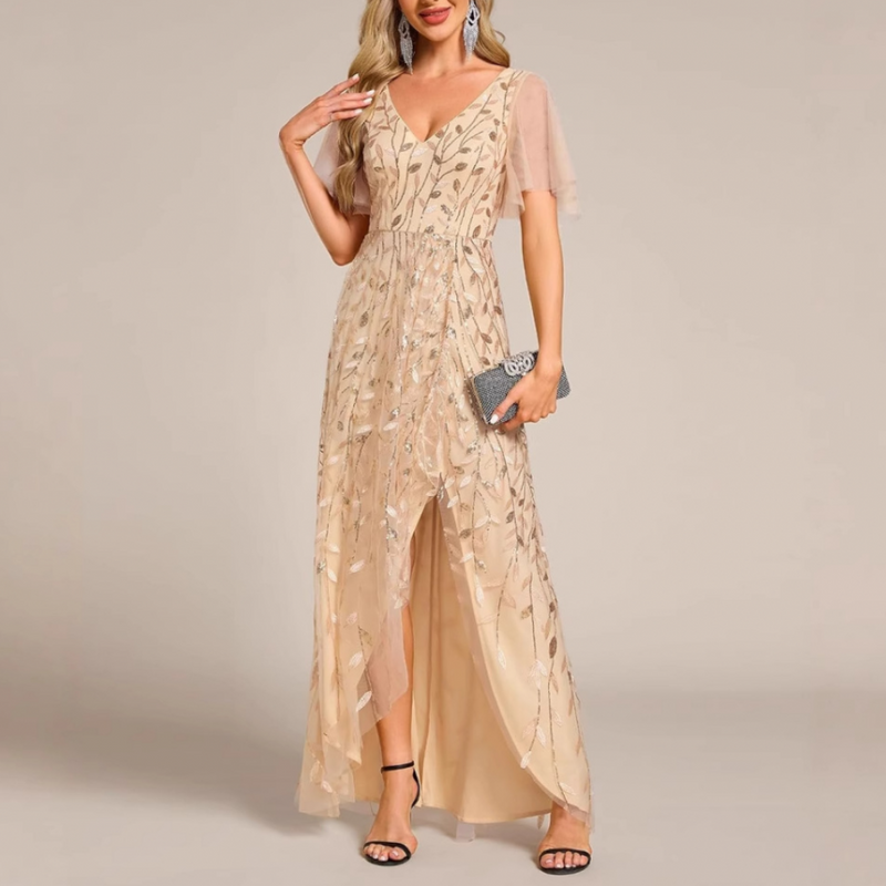 Mother of The Bride Gown for Wedding Sequin Sparkly Evening Dress