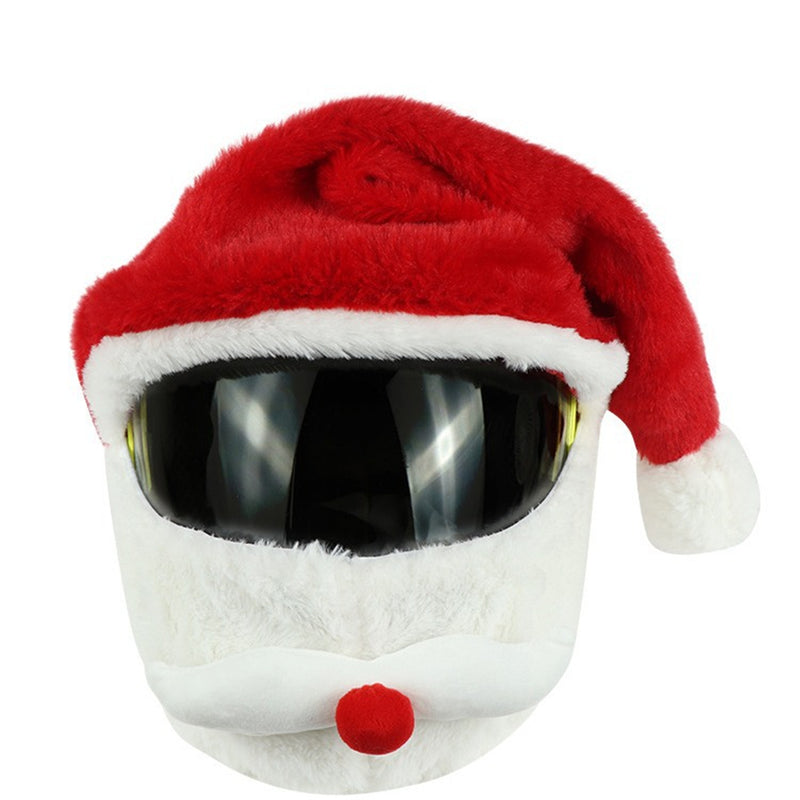 Motorcycle Head Mounted Christmas Hat Outdoor Helmet Set