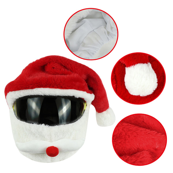 Motorcycle Head Mounted Christmas Hat Outdoor Helmet Set