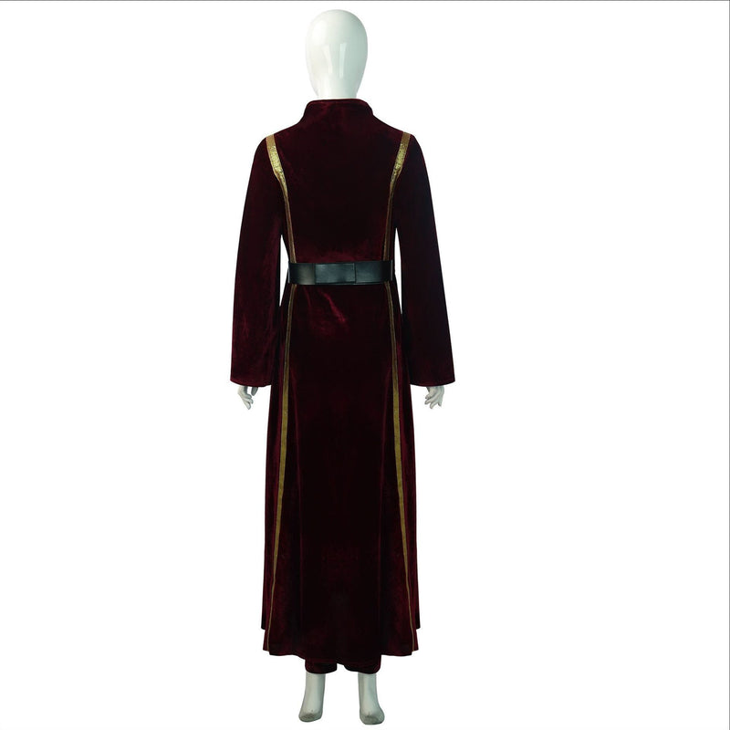 Movie Star Wars Amidala Cosplay Costume Burgundy Velvet Dress