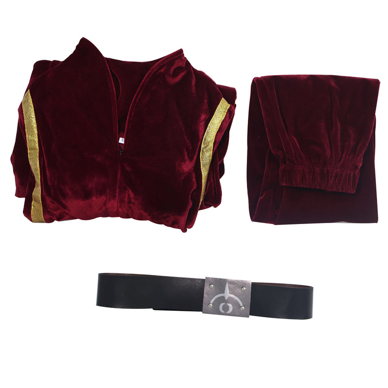 Movie Star Wars Amidala Cosplay Costume Burgundy Velvet Dress