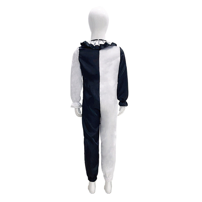 Movie Terrifier It Clown Cosplay Child Black White Spliced Jumpsuit