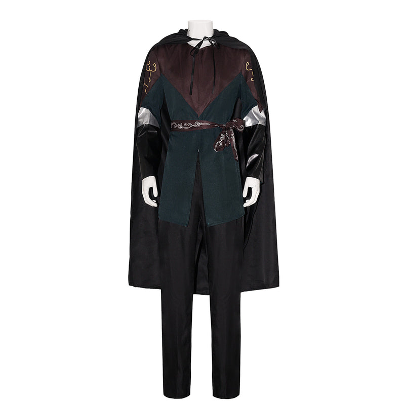 Movie Thranduil Cosplay Costume Men Cloak Spliced Blouse Pants