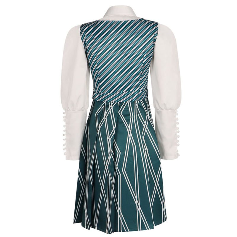 Movie Wicked Nessarose Cosplay Costume Green Striped Dress