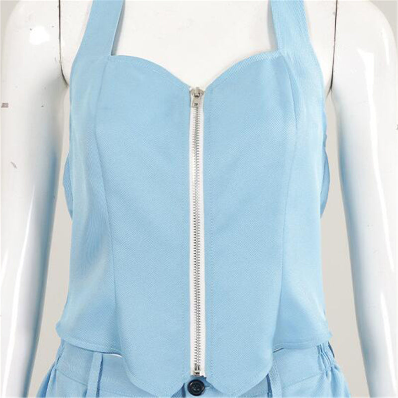 Movies MaXXXine Cosplay Costume Women Blue Suits