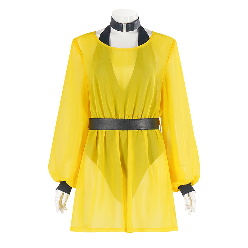 Ozymandias Cosplay Costume Yellow Dress Black Jumpsuit